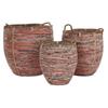 Basket Set DKD Home Decor Peach Natural Boho 52 X 52 X 58 Cm