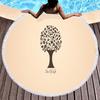 Tree of Life Round Beach Blanket with Tassels Polyester Sandproof Beach Towel,Absorbent Quick Dry Pool Towel Portable Picnic Mat