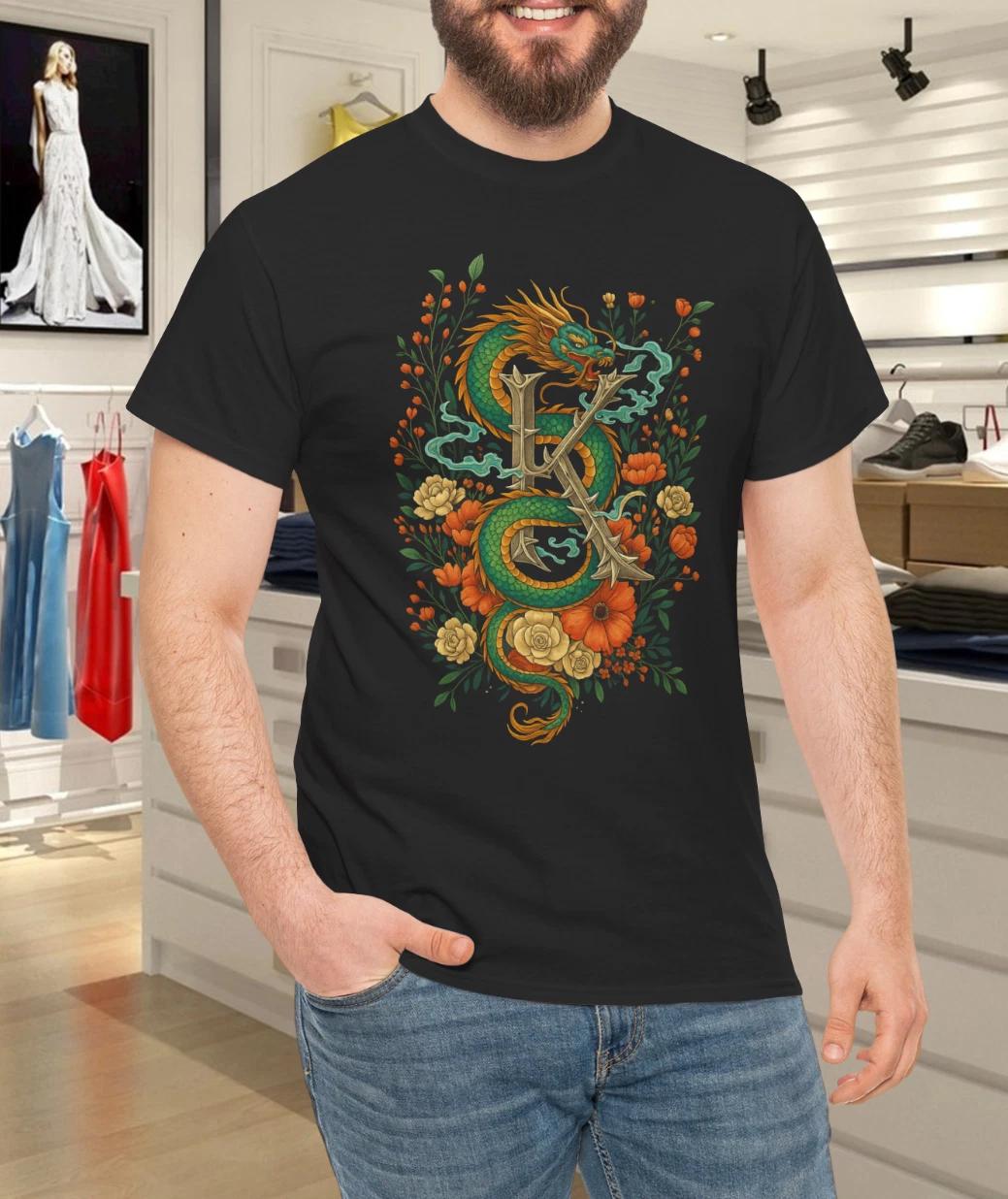 Kyoto Dragon And Blossoms Gothic K T-Shirt M