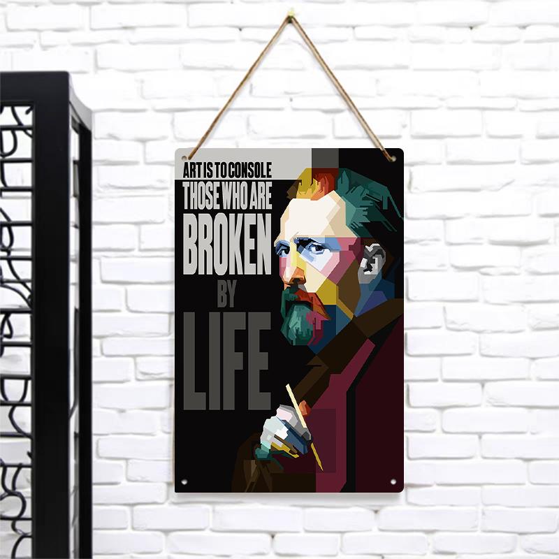 Van Gogh Zitat Inspirierende Metallwandkunst Kunsttherapie Dekoratives Gemälde für Wohnzimmer Arbeitszimmer Kreative Hauswandmalerei