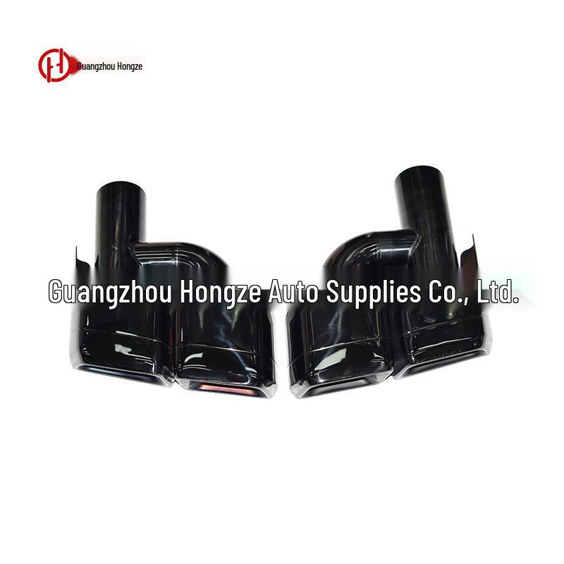Mercedes W212 E-Class CLA Quad Square Port Black Plated AMG E63 Exhaust Tailpipe Upgrade