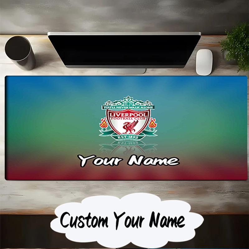 Custom Name Mouse pad Football Liverpool Crest Mouse pad, Gaming Mouse Pad, keyboard pad, Desk Decor for computer notebook Fan Birthday Gift