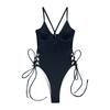 Women's One Piece Swimsuit Solid Color Beachwear Lace Up Side Design Adjustable Straps Padded Cups Swimwear