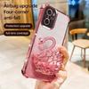 KEYSION Shockproof Plating TPU Phone Case for Redmi Note 10 10S 10 Pro 4G Glitter Jewelled Swan kickstand Back Cover for Xiaomi POCO M5S