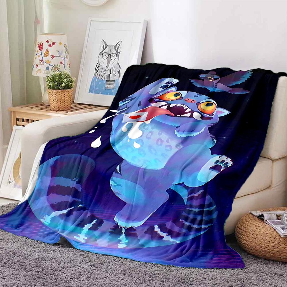 1pc K Pop Demon Hunters Cat Flannel Blanket, Soft Skin Friendly with Digital Printing, Various Sizes Available for Family, Friends, Birthday