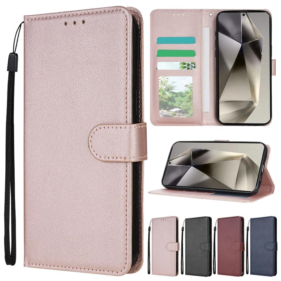 Wallet With Card Slot Magnetic Flip Leather Case For Samsung Galaxy S25 FE S24 Ultra S23 S22 S21 S20 FE S10 Plus S9 Card Bag