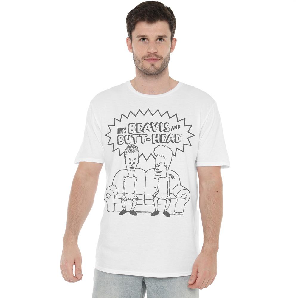 Beavis & Butthead Mens Couch Logo T-Shirt