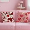 Pink Love Cushion Cover Soft Short Plush Double-Sided Printing Home Decor Machine Washable Pillow Case Gift