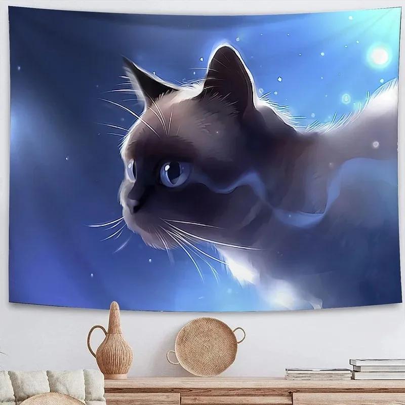 Fantasy Space Kitten Hanging Cloth Office Living Room Tapestry Home Wall Decoration Tapestry