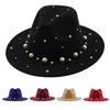 Fashion Classic Fedora Wool Big Brim Pearl Jazz Top Hat Church Hat Adult Dancer Costume Accessory Prop for Women and Men