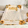 1pc Cozy Sunflower Design Throw Blanket with Heartfelt Message for Nana - Soft, Warm Flannel, Perfect Gift for Grandmothers