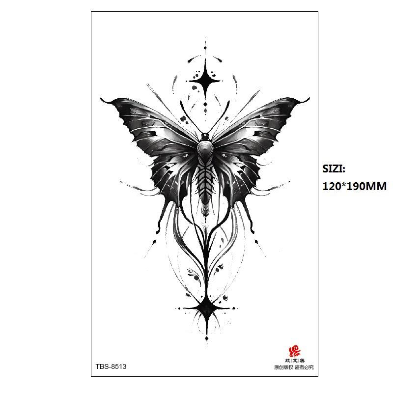 Black Butterfly Owl Sunflower Set Water Transfer Simulation Temporary Tattoo Sticker