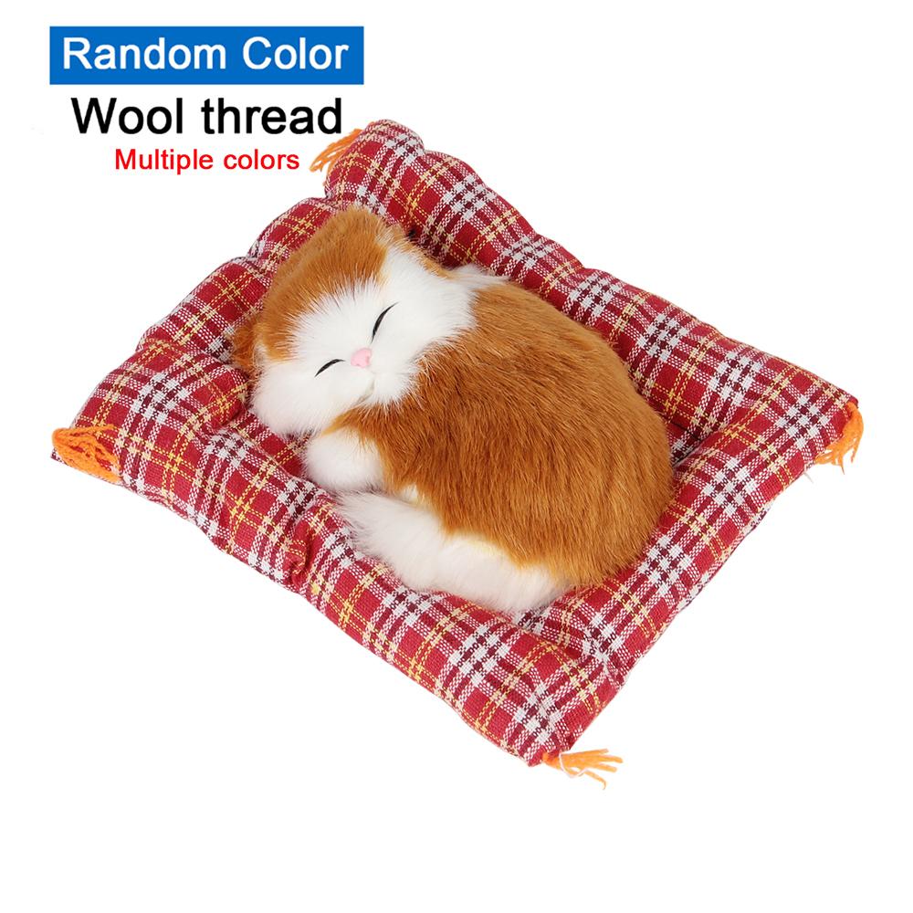 Car Ornaments Interior Accessories Car-styling Cute Simulation Sleeping Cats Dashboard Decoration Lovely Plush Kittens Doll Toy