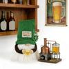 Handgefertigte Plüsch-Gnome mit Tasse, Ornament, Schreibtisch-Zwergenfigur für Heimdekoration und Feiertagsparty-Dekoration