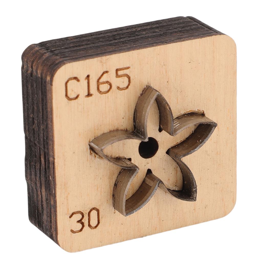 Leather Cutting Mold with   Wood Base Flower Shape Punching Die for Making Pendants Crafting Projects