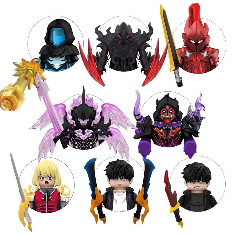 6/8PCS WM6221 WM6220 Anime Solo Leveling Model Puzzle Building Block Mini Action Figures Collection Dolls Toy Kids Birthday Gift