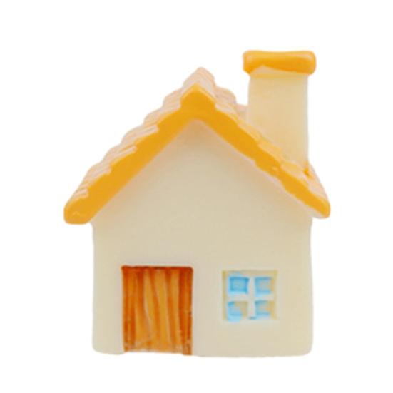 

Miniature Cottage Dollhouse Accessories Mini Resin House Micro Landscape for Plant Pot Fairy Garden DIY Crafts оранжевый