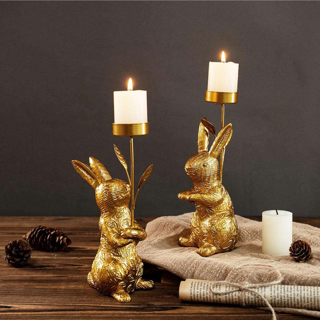 Easter Bunny Candlestick Decoration, Vintage Candlestick Base, Candlestick Table Gift Crafts