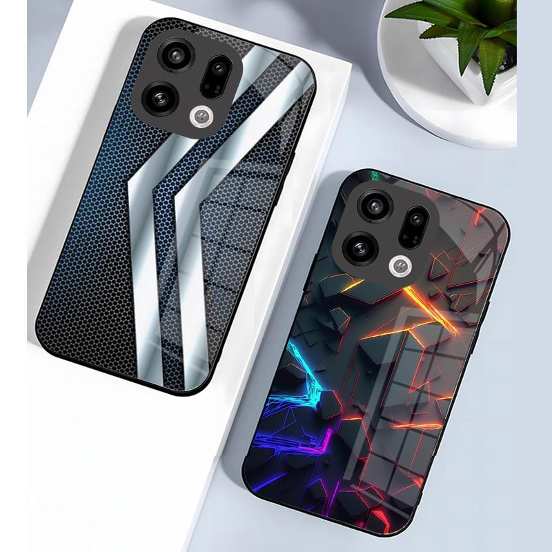 Tempered Glass Phone Case For OPPO Find X9 X9Pro 5G Fashion Shockproof Hard Back Cover For OPPO FindX9 X 9 Pro Protective Capa