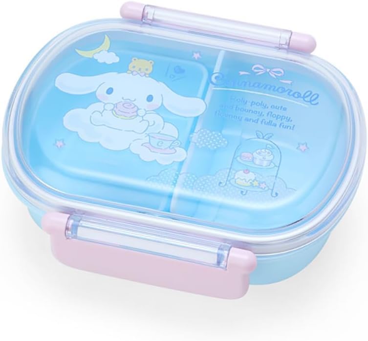 Sanrio Bento Dishwasher and Microwave Made In Sanrio Cinnamoroll Cinnamon Set Box, 1-Tier, Safe, Japan, 360ml, Antibacterial, (Bento Box, Balan)