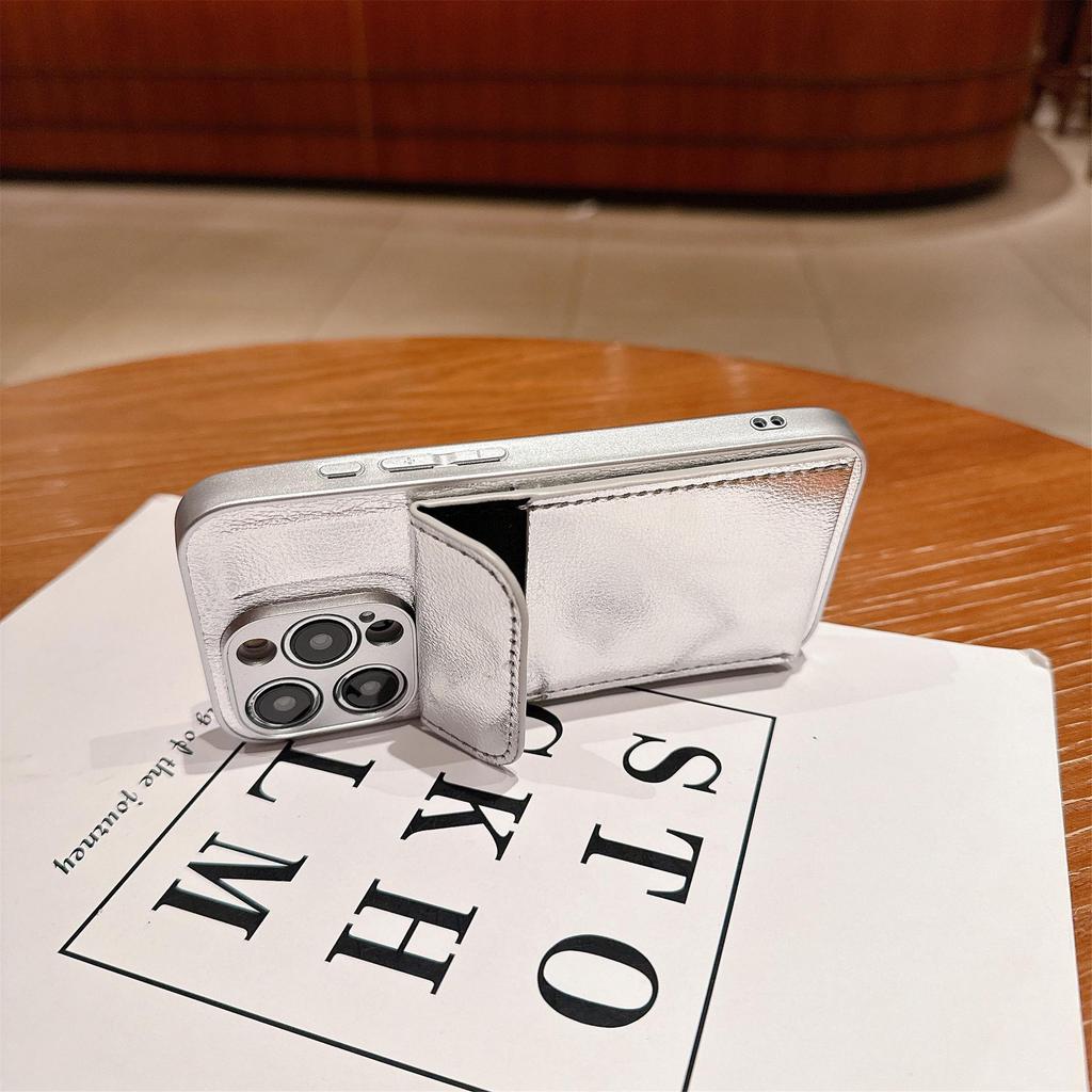 Litchi Pattern Leather Full Coverage Card Holder Case for iPhone 15 and 12, Compatible with Apple Air.