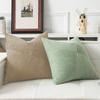 2 Pieces Windmill Design Splicing Cross Throw Pillow Cover Solid Color Corduroy Patchwork Cushion Cover Thickened Wear-resistant