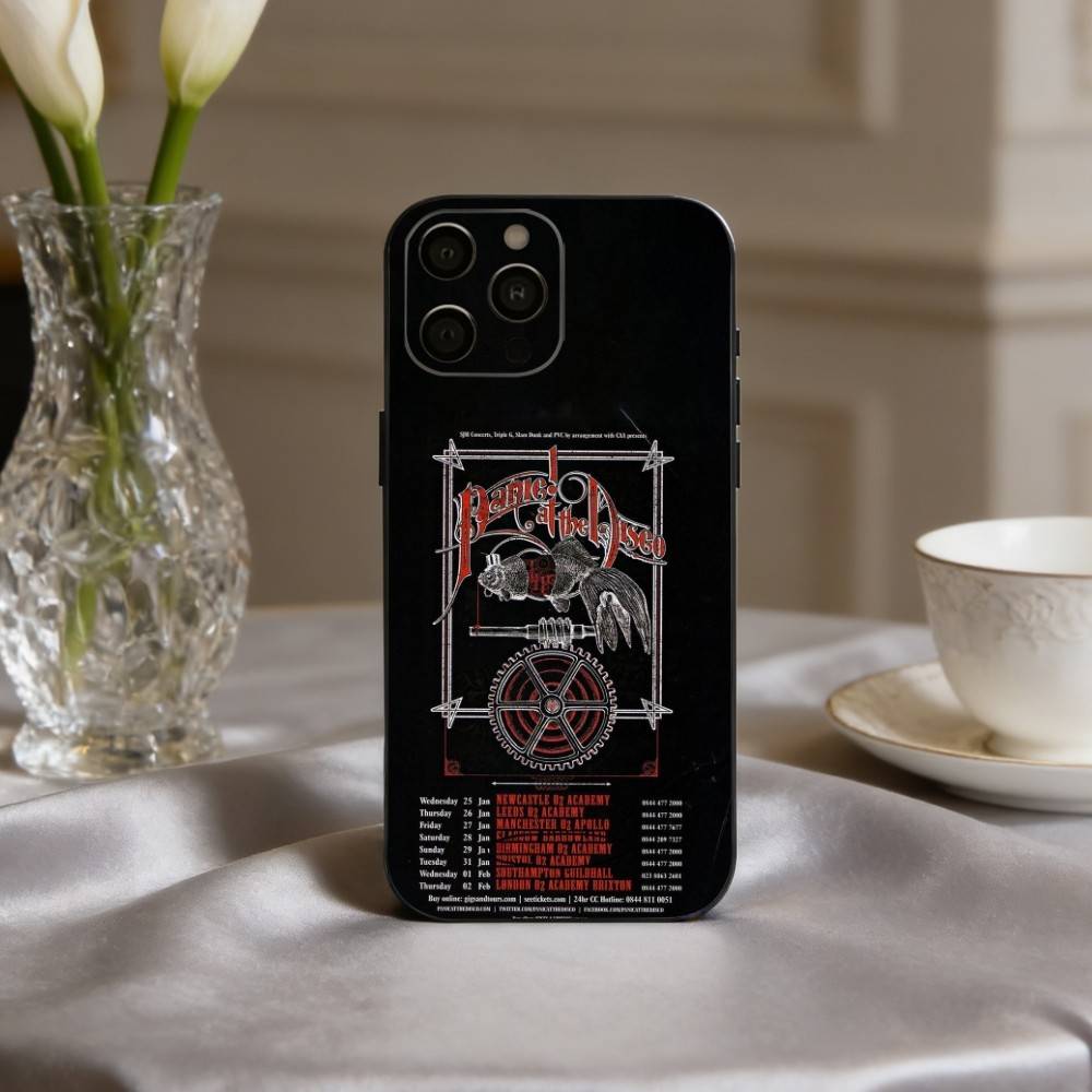 

P-Panic A-At-t The D-Disco-o Phone Case For iPhone 17,16,15,14,13,12,11 Plus,Pro Max,XS,Soft Silicone Black Cover iPhone17PRO