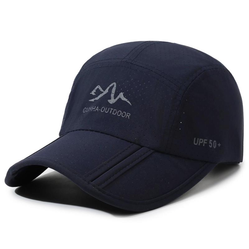 Summer Outdoor Sun Protection Quick-Drying Baseball Cap Men Breathable Sun Hat Fishing Cap темно-синий