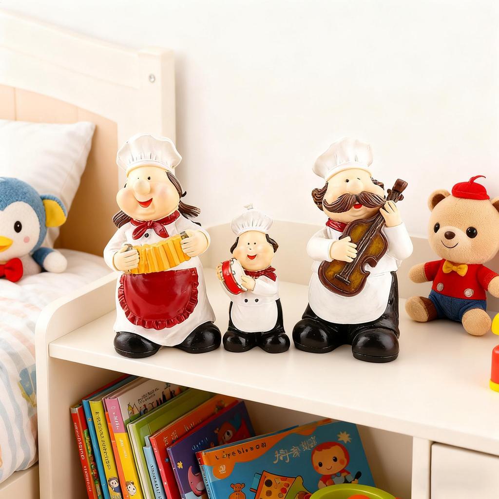 Chef Kitchen Decor 3Piece Decorations Holding Instrument Small Kitchen Decor For Home Dining Restaurant Pantry Theme Room Gnome