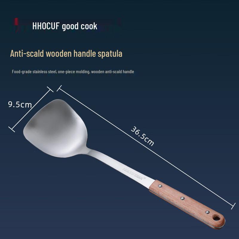 HOCUF 201 Stainless Steel Anti-Scald Wood Handle Kitchen Utensils