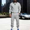 Men's Casual Heavy-duty Fleece Loose Stand-up Collar Casual Sweatshirt, Men's Sportswear Workwear Sweatshirt And Pants Set