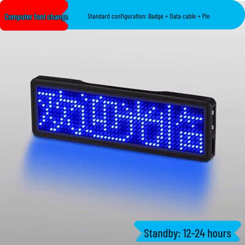 Bluetooth LED Badge Business Card Screen - Changeable Text, Scrolling Display, Mobile Adapter, Ideal for Ride-Hailing ID.