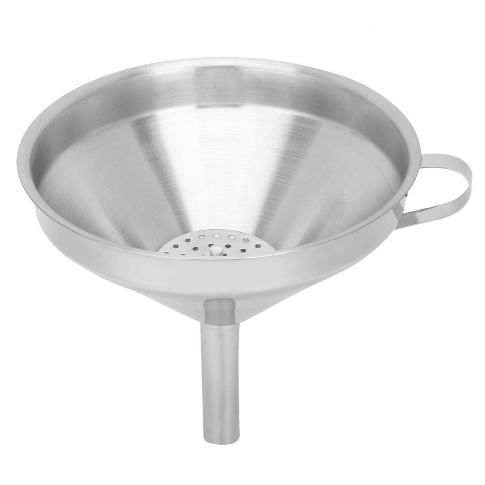Stainless Steel Kitchen Wide Mouth Oil Funnel with Strainer Filter for Transferring Liquid