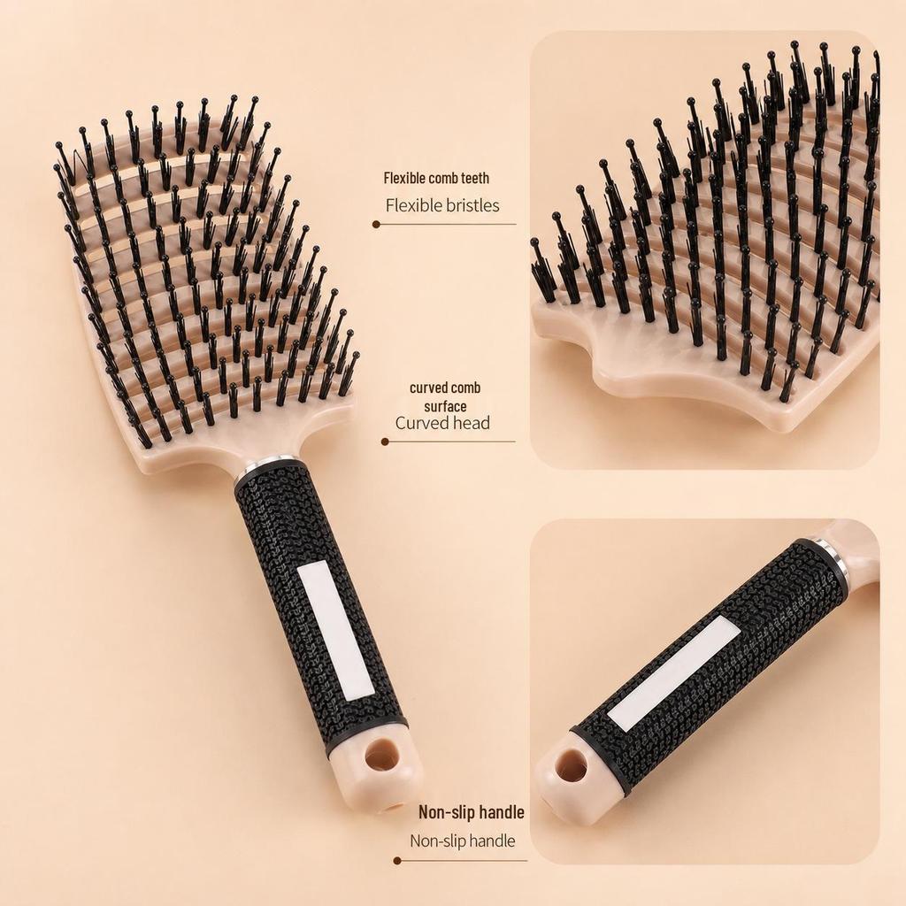 Fluffy Crown Hair Styling Curved Comb for Women's Long Hair