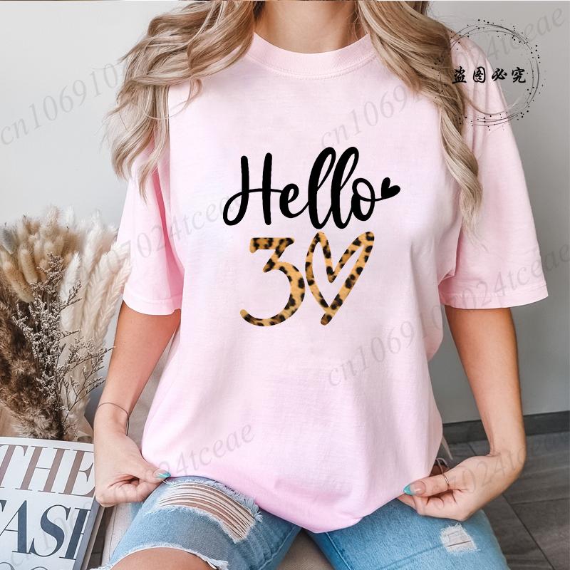 Retro Its My 30th Birthday Leopard Design Graphic TShirt for Unisex Crew Neck TShirts Birthday Party Aesthetic Tee Top Clothes