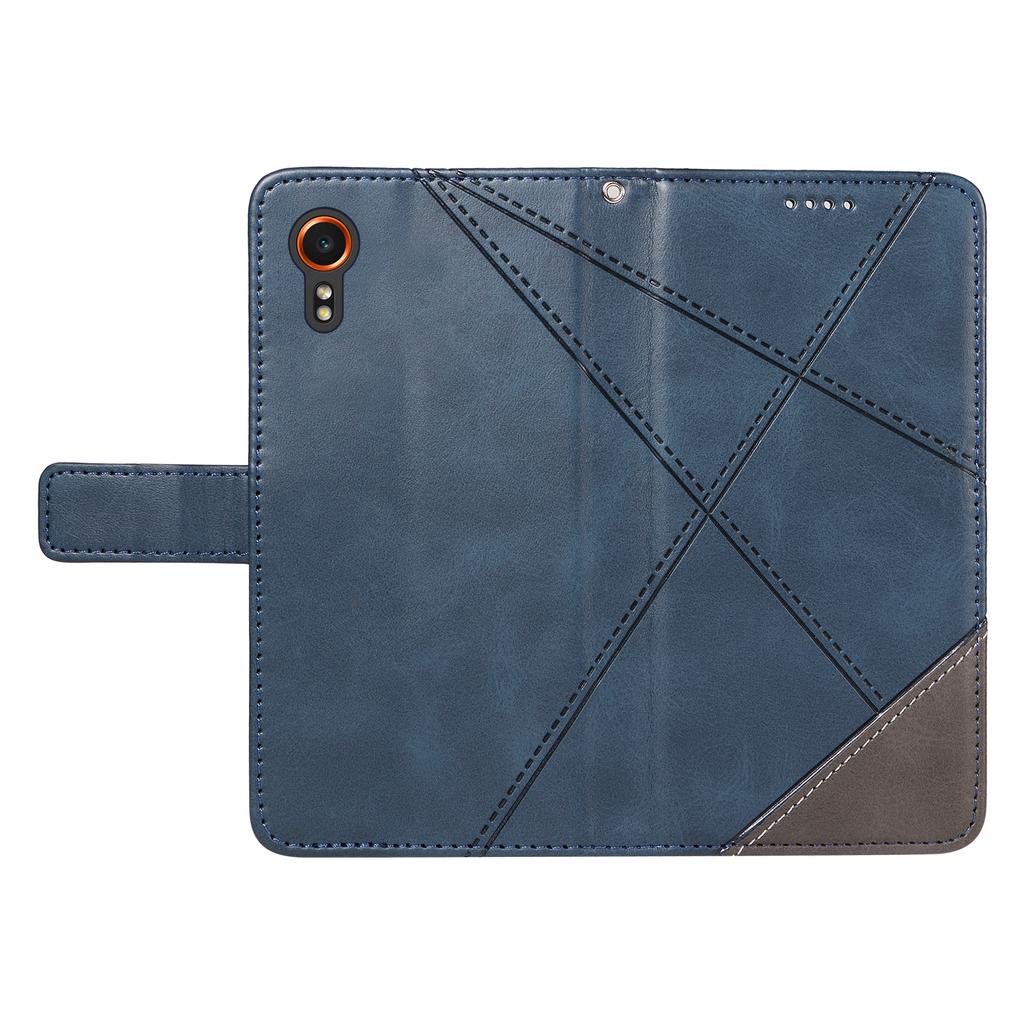 For Samsung Galaxy Xcover7 Case Shockproof Geometric Line Leather Phone Cover Card Holder