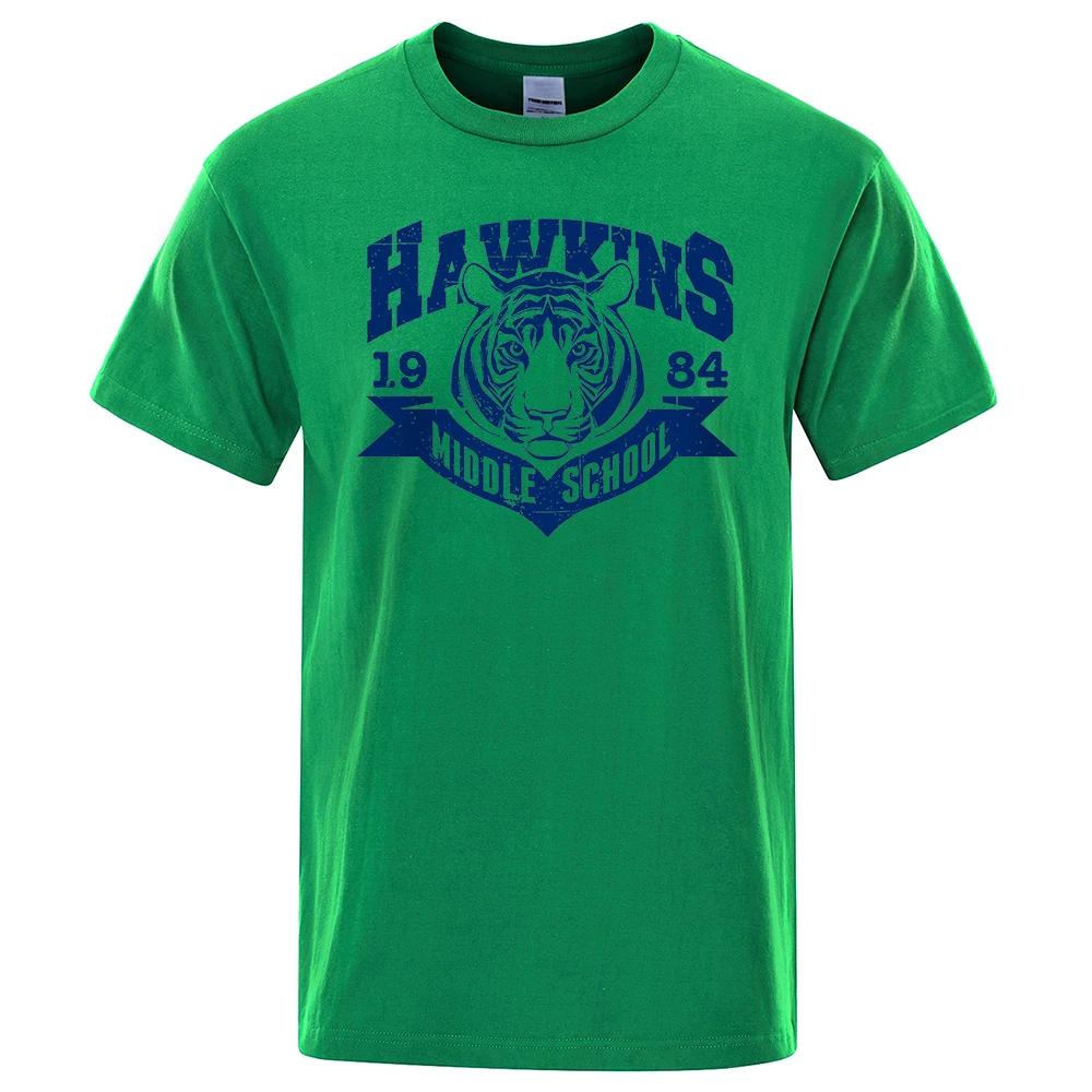 Hawkins Middle School Tigers Funny Printed T-Shirts For Loose Cotton Clothing O-Neck Breathable Oversize Short Sleeve Tshirt
