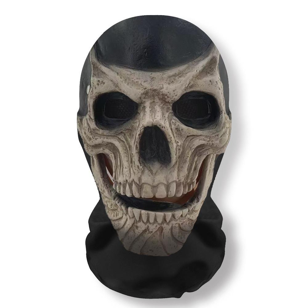 Halloween Ghost Face 3D Printed Mask Stretch Mesh Full Face Mask Skull Headdress Funny Party Halloween Horror Cosplay Props