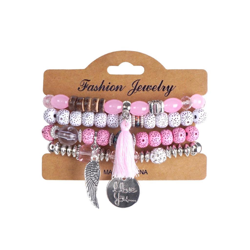 Bohemian Multi-Layer Wooden Beaded Elastic Bracelet