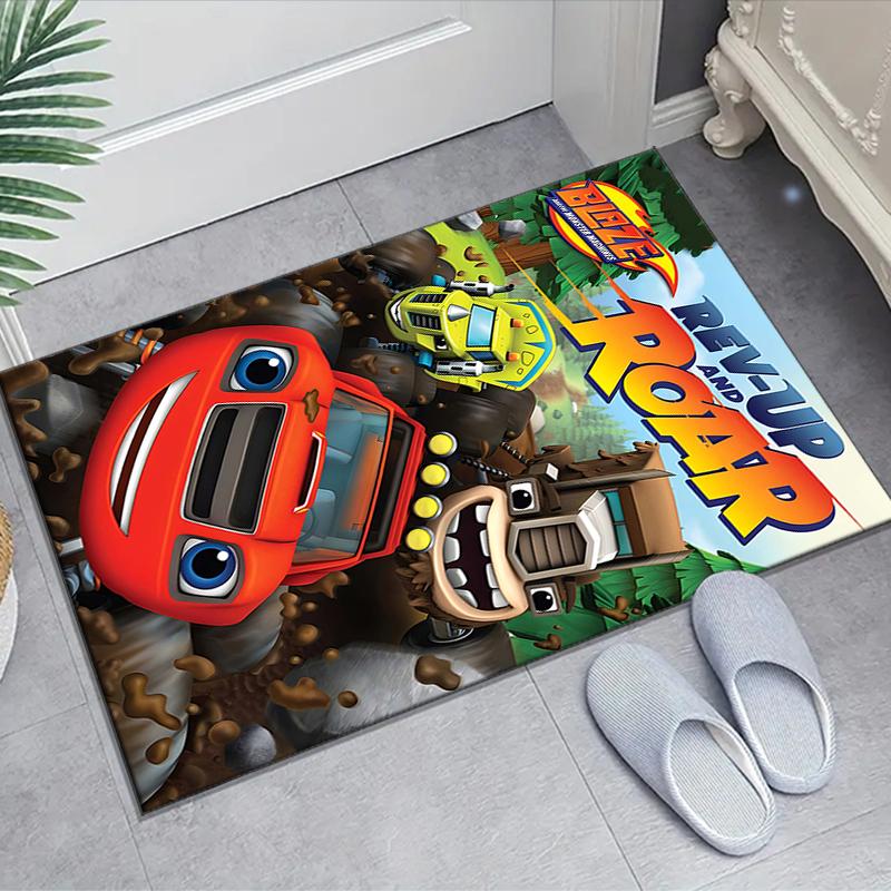 1pc Blaze and the Monster Machines (3) Design Area Rug - Non-Slip, Soft & Cozy Floor Mat for Living Room, Bedroom, Office - Indoor/Outdoor Decorative