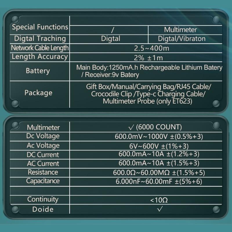 Digital Multimeter And POE Voltage Test Tool Networks Cable Tester For Electricians With High Precisions Plastic Design