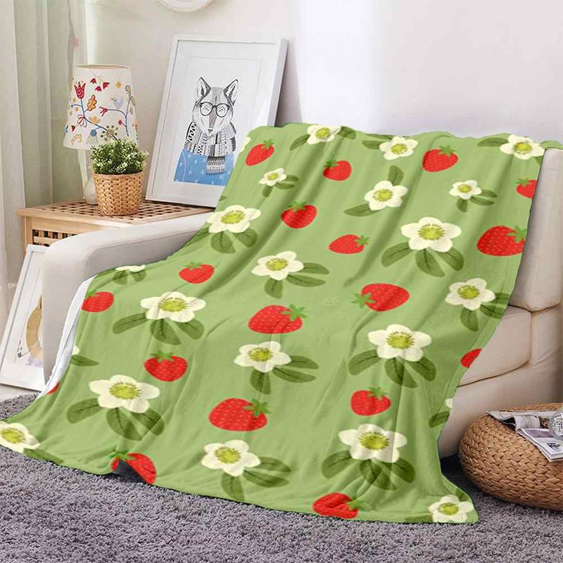 1PC Food Elements printed blanket, all season lightweight home office outdoor nap multifunctional blanket A1