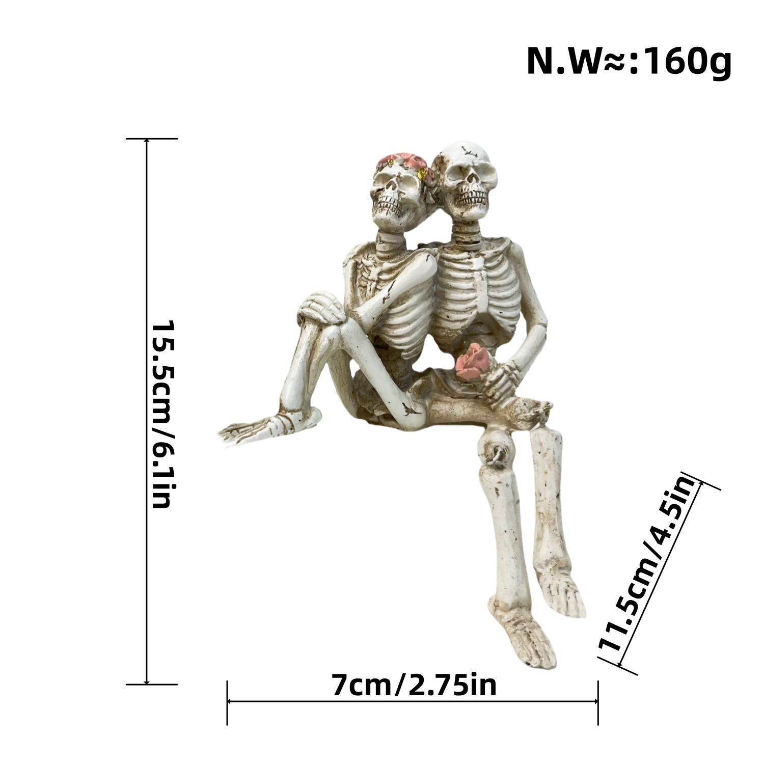 

Хэллоуин Мультяшные Украшения Скелеты Подвижная Статуэтка Черепа Мини Смоляной Скелет С Цветком Фигурки Гитары Декор Стола