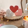 6Pcs/Set Love Wooden Ornament Heart Shaped Anniversary Wedding Decoration Crafts Peach Heart Atmosphere Valentine's Day Gift