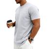 Men's Textured Fabric Loose Stretch Round-neck Short-sleeved Shirt