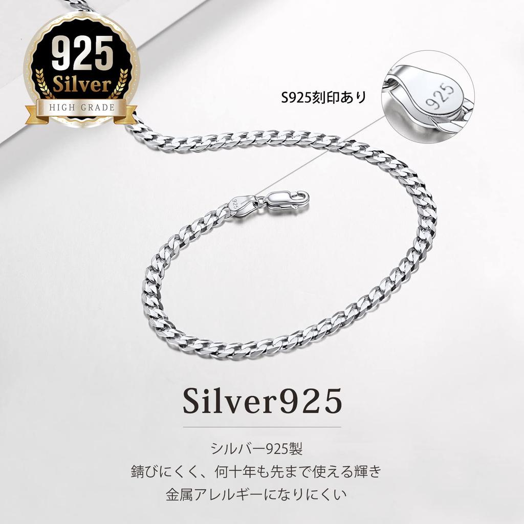 925 Silver Necklace Chain Kihei Chain Metal Hypoallergenic Popular Simple Hip Hop Accessory Necklace Chain Only Width [U7U7] Women's Men's 3MM/5MM
