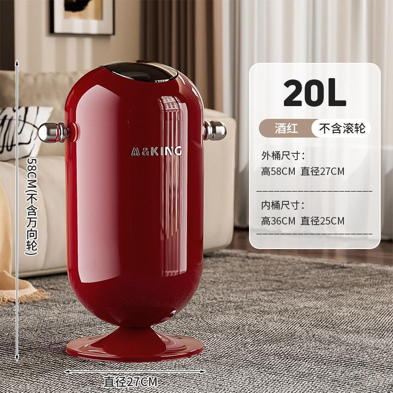 High-Capacity Kitchen Trash Can for Home Stylish Tall Garbage Bin with Lid Mobile No-Bending Kitchen-Specific Waste Container