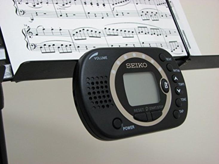 Seiko Digital with Music Stand Mounting Slot Metronome, Black, DM110B,