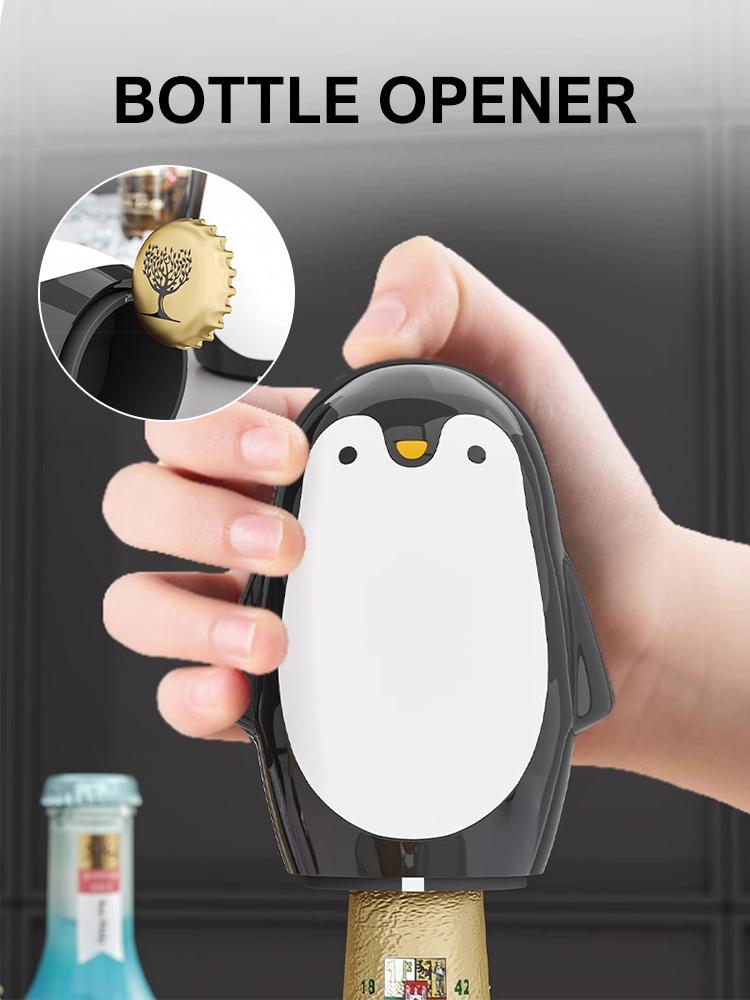 Penguin Bottle Opener Perfect Beer/Soda Cap Bottle Opener Magnetic Automatic Mini Bottle Opener for Bar,Kitchen,Counter,Camping