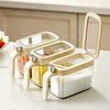 Bocaux à épices pour cuisine, Contenants à assaisonnement transparents avec couvercle à rabat et cuillère, Bouteille hermétique de stockage pour sel et sucre, Organisateur polyvalent pour condiments
